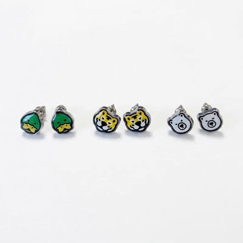 26SS NIGO店铺限定 ANIMAL  EARRINGS北极熊老虎鸭子耳钉男女