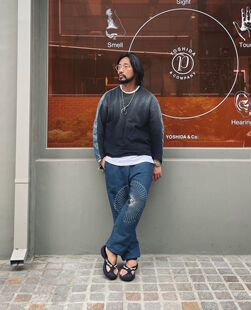 独家 领先款KPTL IDG蓝染复古 菊花 刺绣 休闲裤 运动卫裤