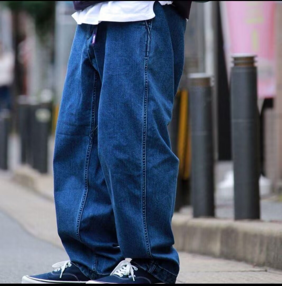 长裤腰带冈山牛仔锥型宽松