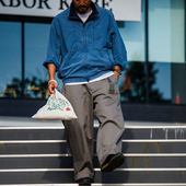 紫标COOLMAXChino斜纹布宽松直筒透气男女休闲裤 N25FC033