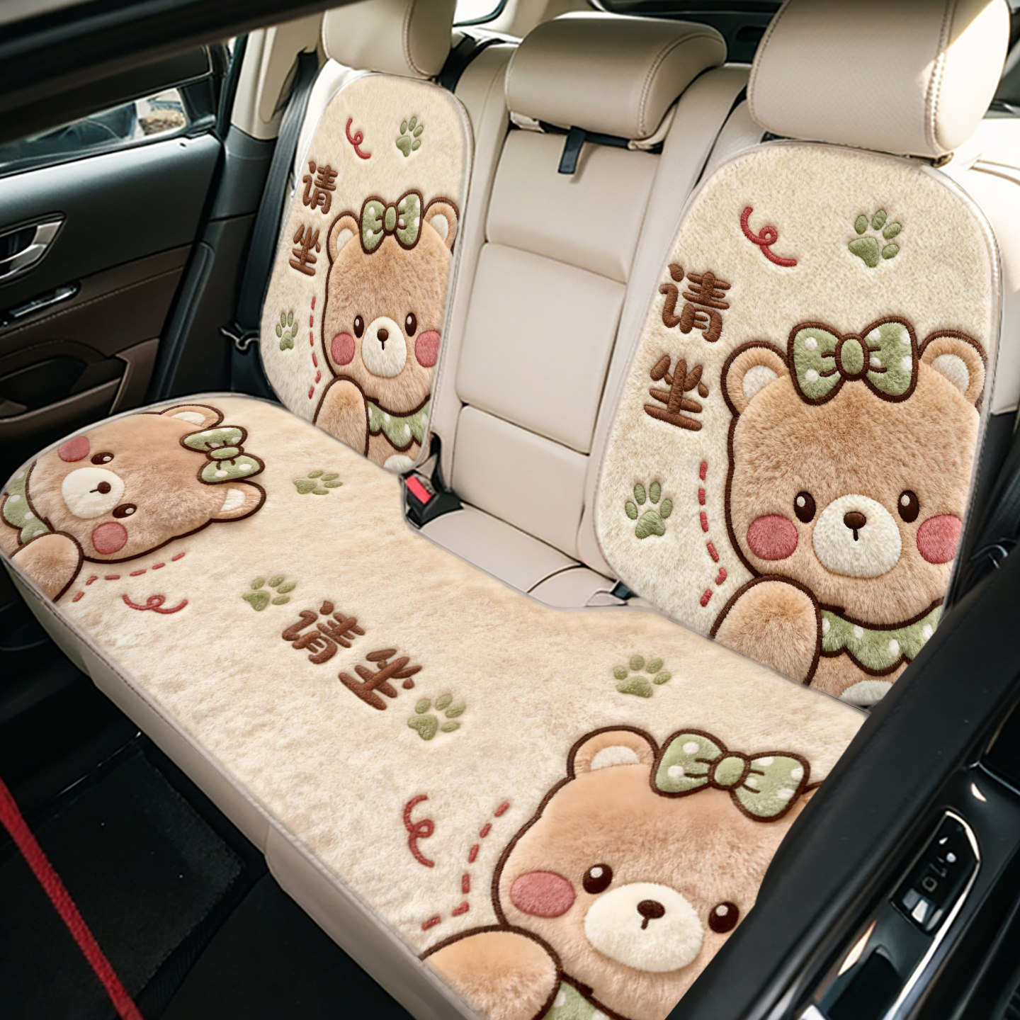 毛绒汽车坐垫单个主驾驶坐垫汽车后排座垫冬天车坐垫汽车座椅坐垫