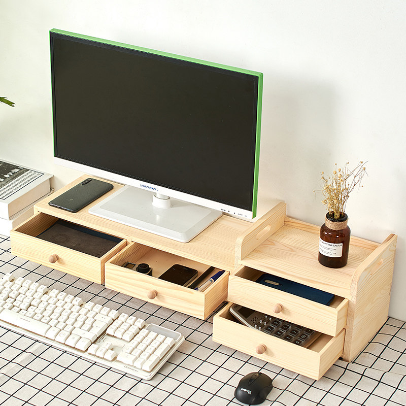 电脑显示器屏增抬高架子实木制办公桌面键盘收纳托架加高护颈底座|ruв категории получать отделка, семьи, хранения приборов, ящик, рабочий стол в коробку - от Buy2taobao.com для оказания профессиональной услуги покупки агента Taobao
