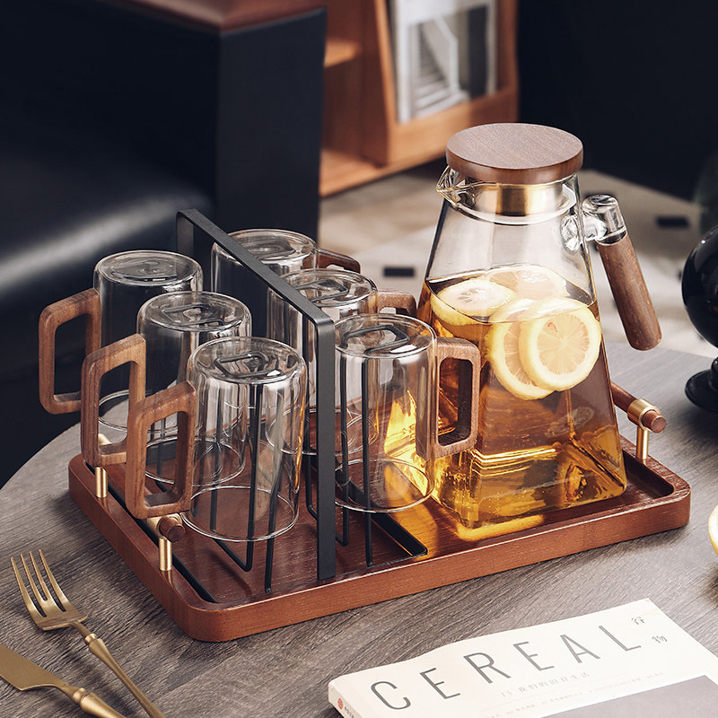 耐高温玻璃杯家用待客高颜值高档绿茶杯茶具客厅喝水杯子水具套装