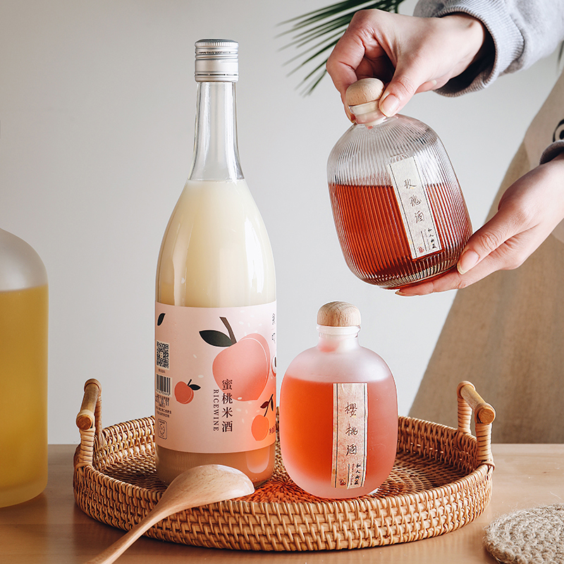 泡酒专用玻璃瓶子密封罐白酒葡萄酒自酿分装酒容器小酒瓶空瓶高档