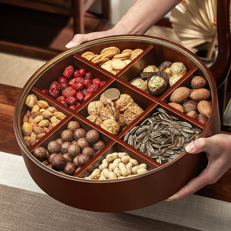 九宫格胡桃实木干果坚果盘2025年新款瓜子茶点零食盘糖果收纳盒,餐饮具,果盆/果盘/果篮,淘宝优惠券,粉丝福利购,淘宝优惠卷