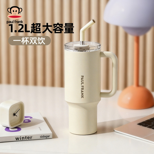 大嘴猴巨无霸吸管保温杯女不锈钢大容量水杯便携车载新款冰霸杯子