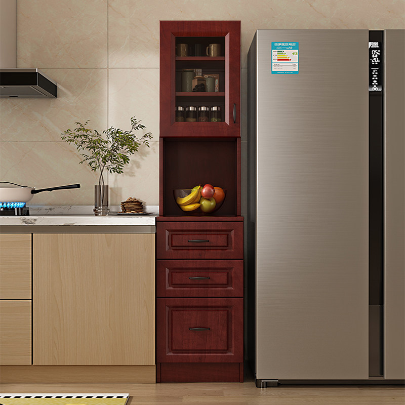 定制冰箱夹缝置物柜极窄30公分窄款餐边柜中式厨房立柜缝隙柜超薄