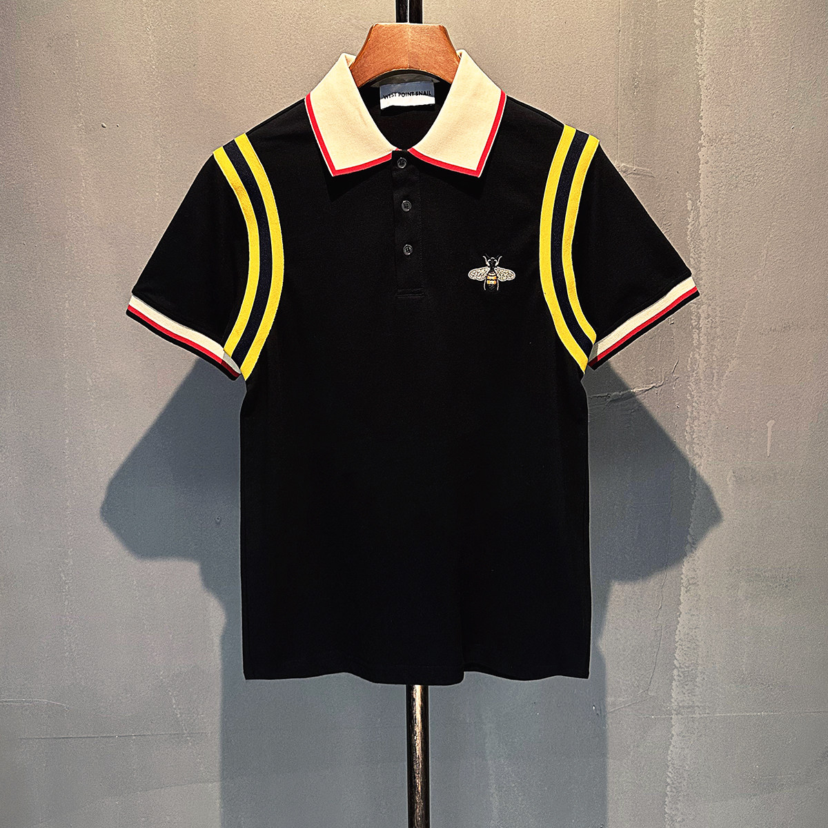 NET RED POLO SHIRT MENS TRENDY BRAND INS EMBROIDERY BEE LAPEL SHORT-SLEEVED T-SHIRT FASHION HALF-SLEEVED TOP LOOSE SUMMER