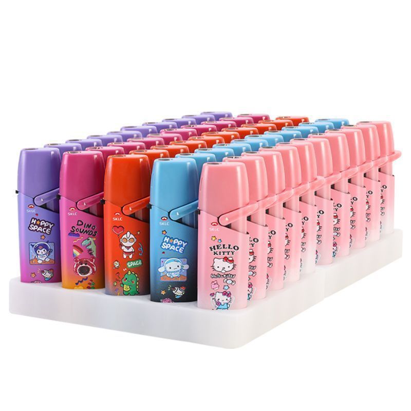 库洛米草莓熊防风打火机蓝焰直冲高颜值渐变色网红爆款送男友新款