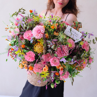 自然风鲜花大花篮开业手捧花领证花束跟拍北京花店送鲜花同城速递
