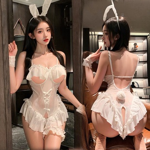 情調內衣女擦邊肚兜制服qqny性感床上大尺度純欲兔女睡衣制服套裝