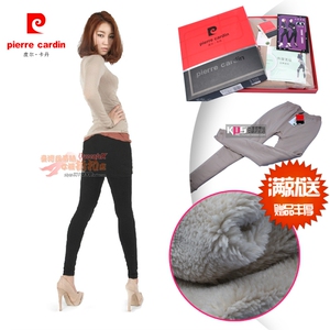 皮尔卡丹保暖裤缎面羊羔绒加绒厚双层踩跟外穿打底裤秋冬款19818