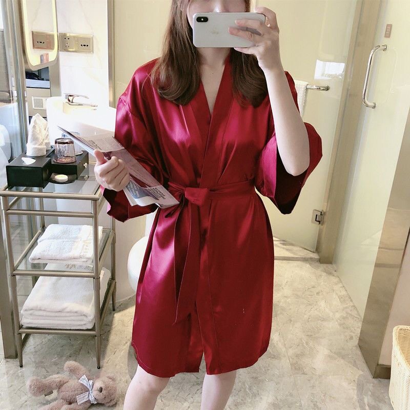 睡袍加肥加大2026新款伴娘晨服200斤中长款夏季潮酒店浴袍家居服