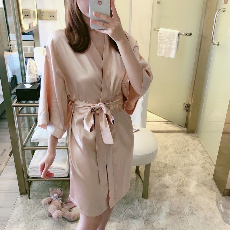 睡袍加肥加大2026新款伴娘晨服200斤中长款夏季潮酒店浴袍家居服