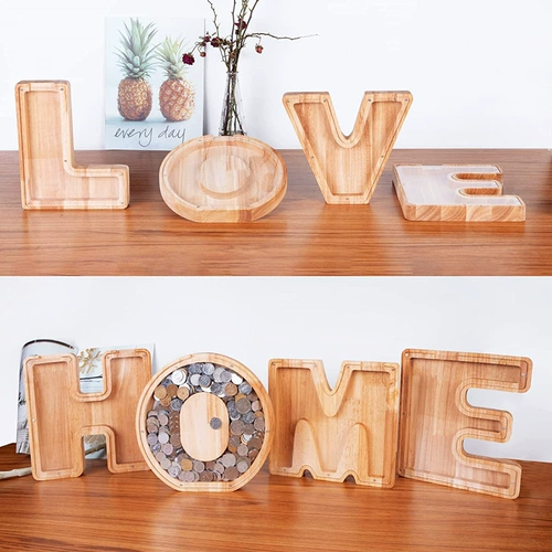 Деревянная мультяшная копилка для школьников, популярно в интернете, английские буквы, копилка для денег