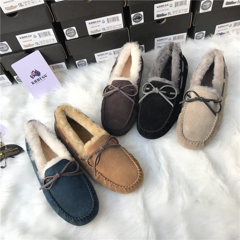 DOUDOU 신발 남자 2023 가을 겨울 새로운 스타일 가죽 블랙 소프트 솔 게으른 트렌드 캐주얼 영국 한국어 버전 KHΗUGG