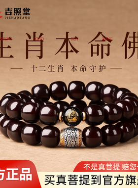 天然溏心老料菩提根手串男款新年十二生肖双圈菩提根盘玩念珠手链