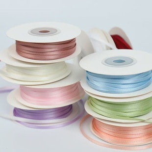 3mm细丝带花束花艺彩带手工diy材料编头发饰蝴蝶结蛋糕缎带包装