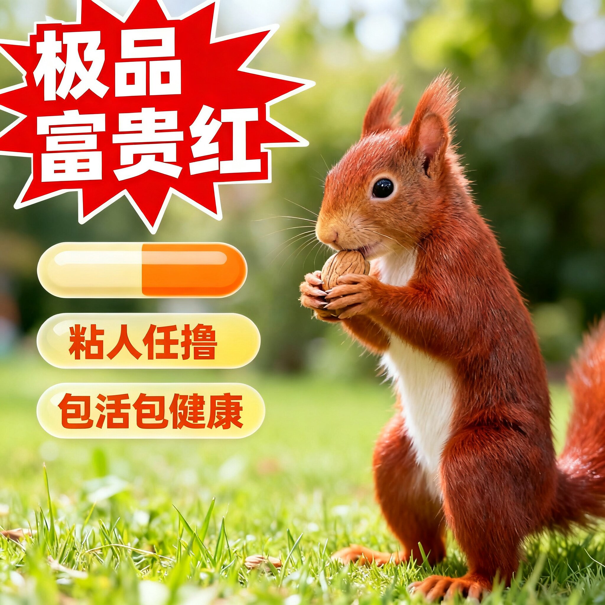 富贵红红腹幼崽 人工养殖活体宠物稀有亲人温顺异宠包活