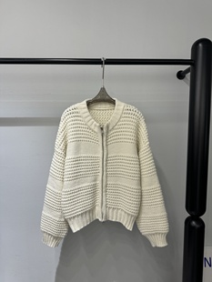 小众牌子2025秋冬季新款粗线镂空休闲女装外套