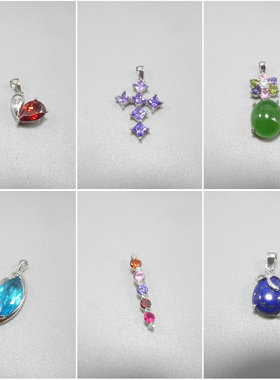 通体锆石微镶水晶韩版小巧银项链