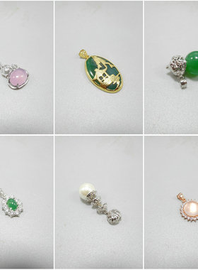 女银挂件爱心葫芦吊坠不含链锆石