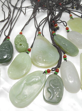 天然石观音菩萨花牌可调节项链