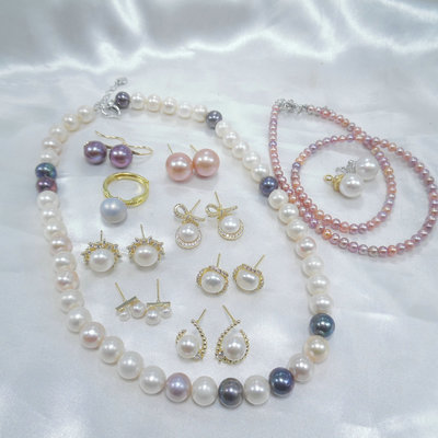 天然珍珠淡水养殖巴洛克女士耳钉