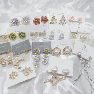 三件包邮！此字样！砖柜在售款实体花朵几何流苏耳钉耳环5622