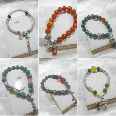 女士天然石原创设计手链松紧手镯