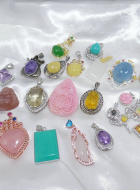 原创设计天然石吊坠蜜蜡紫龙晶月光石蜜蜡项链坠子不含链子53105