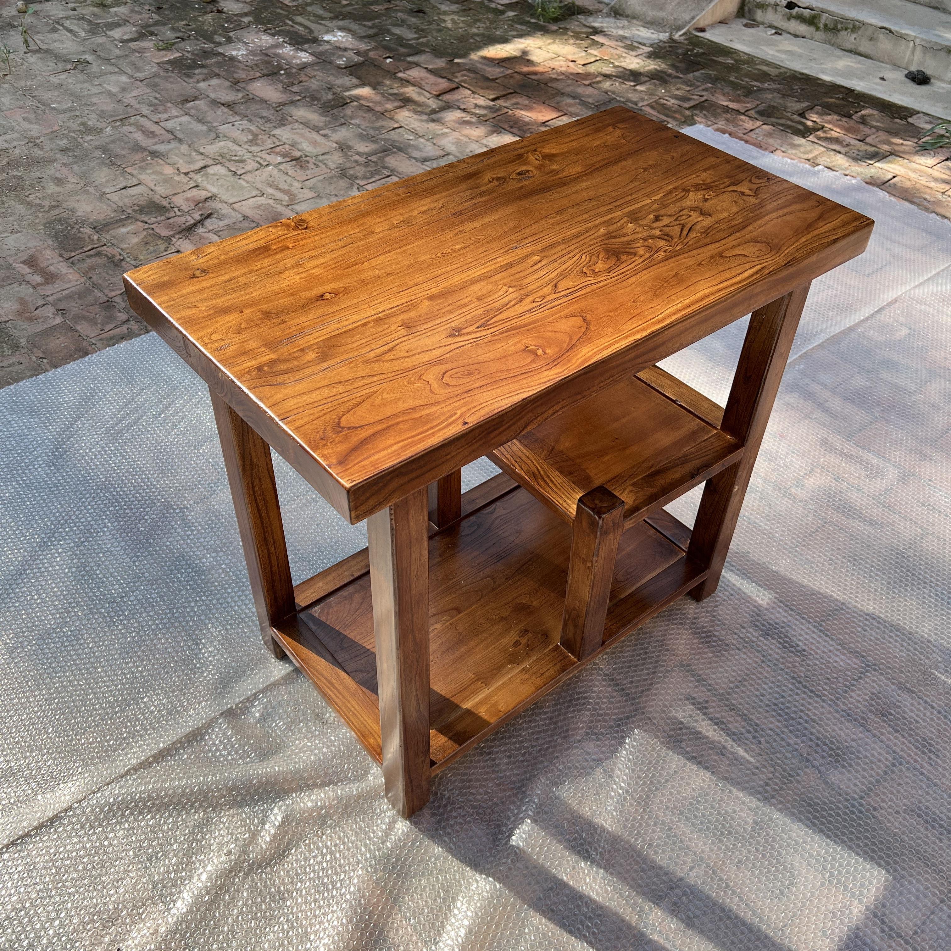 茶水柜老榆木实木移动家用实木茶桌禅意茶台家用烧水柜小茶桌原木