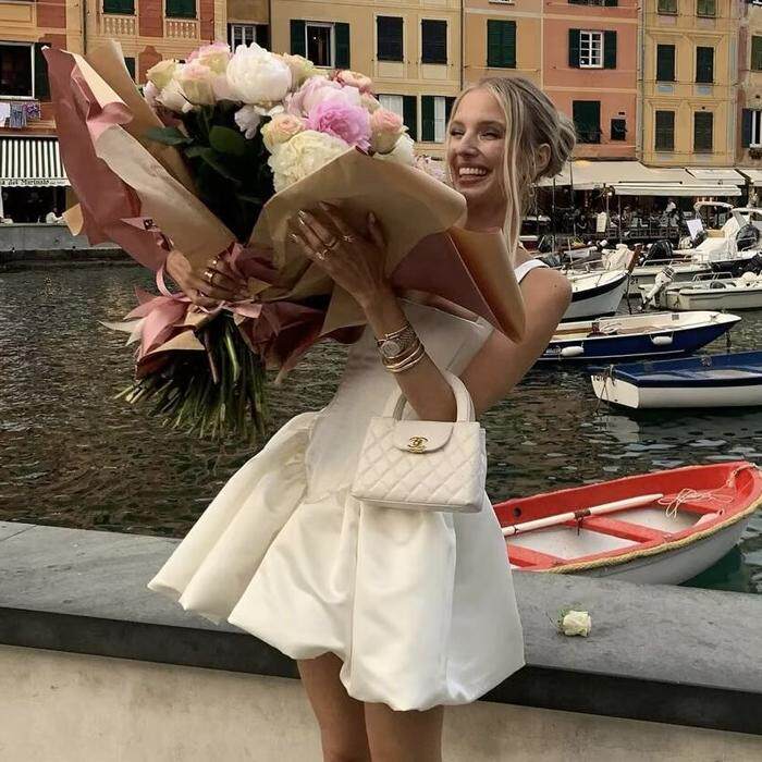 千金风法式花苞公主裙鱼骨收腰A字连衣裙高腰背心短裙蓬蓬裙夏季