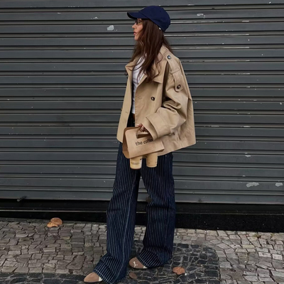 双排扣工装风衣夹克短款长袖外套