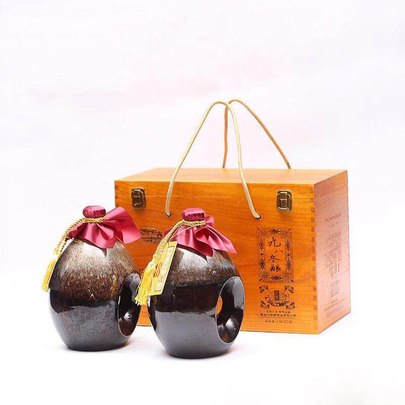 南通如皋特产 白蒲黄酒 水绘园黄酒 18 九八冬酿木盒 礼盒 包邮