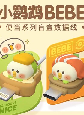 小鹦鹉BEBE便当系列2代快充盲盒可爱萌数据线适用苹果15华为安卓