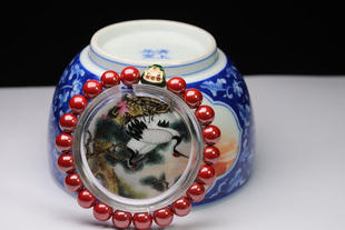 被赐福的朱砂手串配福粽,尺寸:8mm,配台历