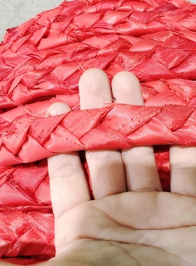 红麻辫磨边绳红布头绳麻花辫子绳捆绑绳红色布绳复古辫子绳