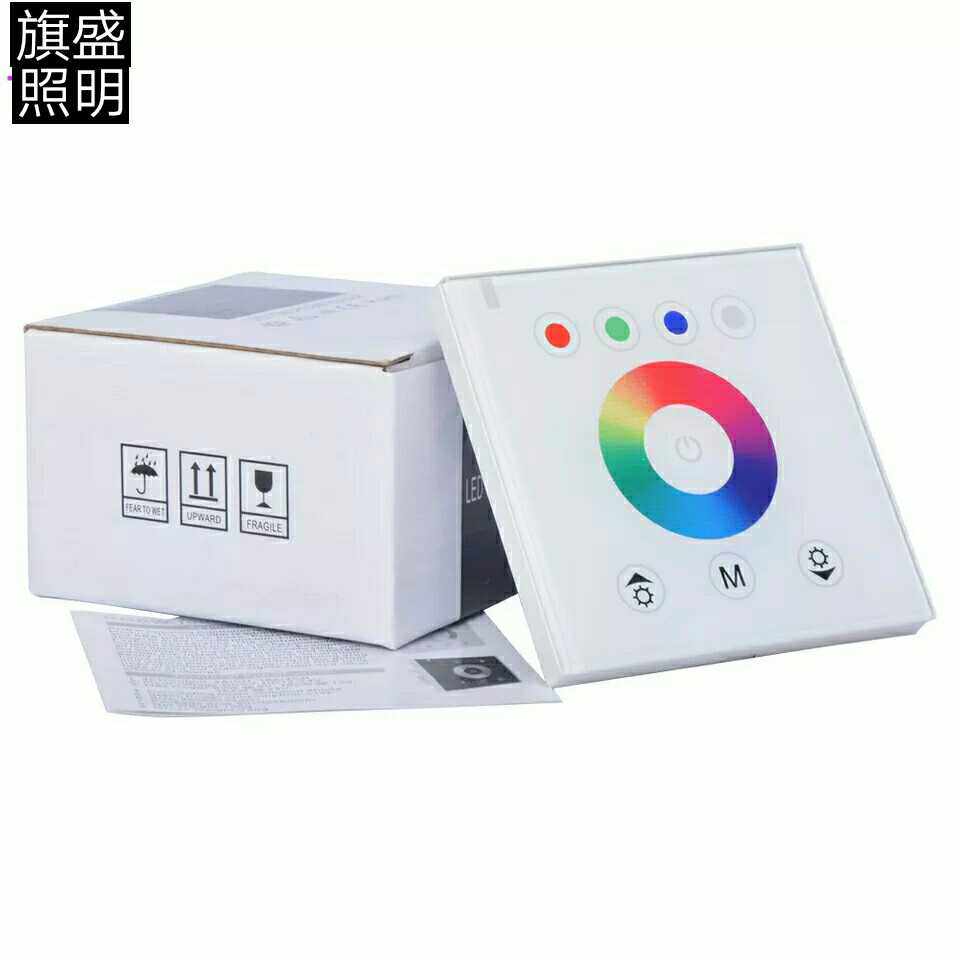 RGBW 黑白麪板 触摸 调光器 RGBW 灯带 控制器 调光器 12~24V 24A