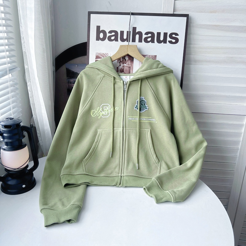 北京环球影城冬季加厚加绒卫衣女孩斯莱特林美式短款外套辣妹上衣