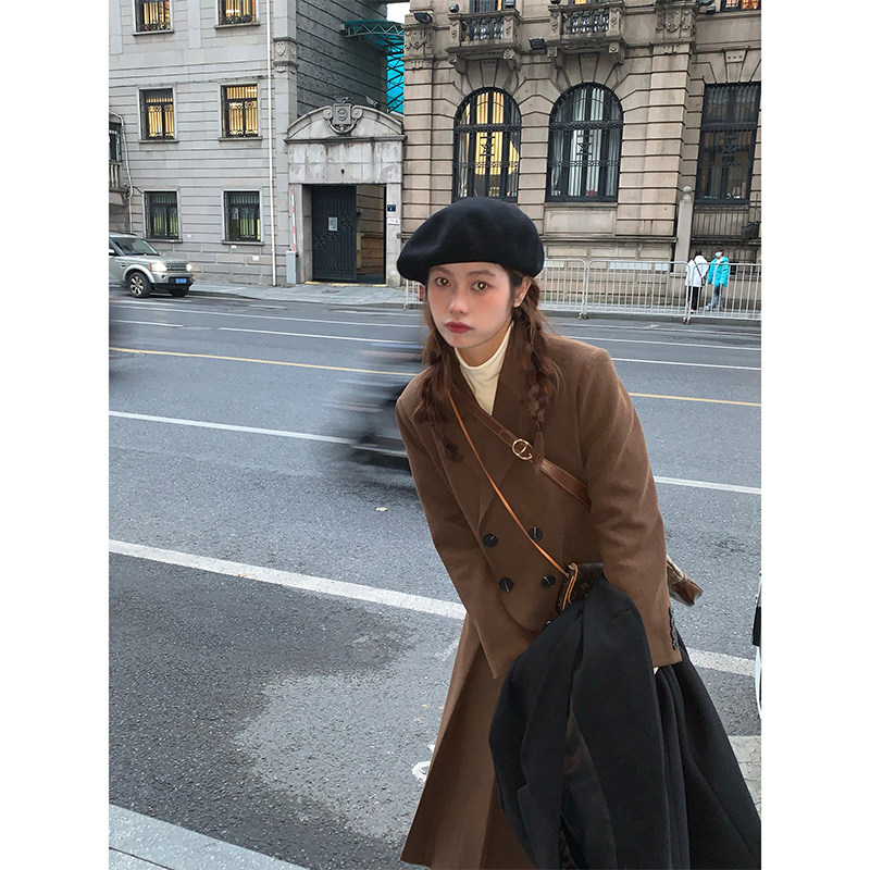 하이 엔드 소규모 대학 스타일 블레이저 전문 한국 드라마 투피스 양복 스커트 여성 가을 겨울 새로운 스타일