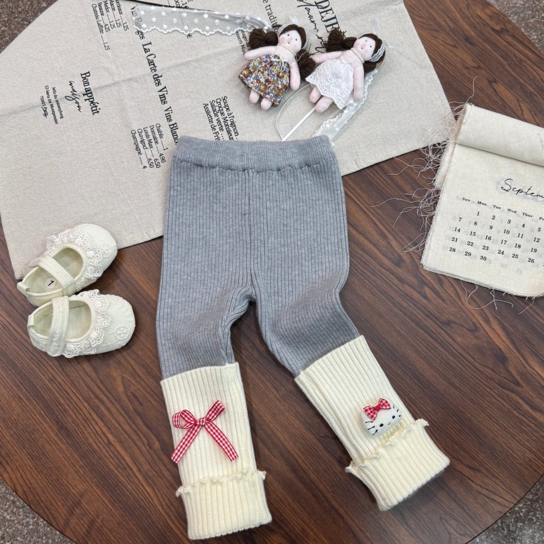 女童秋冬款加绒打底裤一体绒女宝宝保暖针织堆堆裤子儿童长裤童装