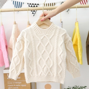男童毛衣潮套头韩版麻花洋气半高领大童宝宝秋冬装儿童针织打底衫