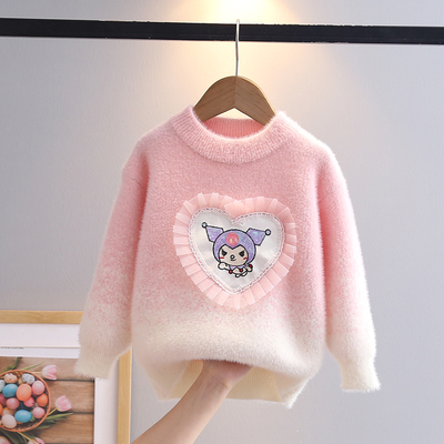 234567岁中小童水貂绒针织打底衫