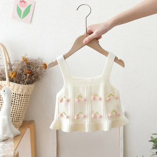 童装女童毛衣马甲吊带婴儿针织马夹儿童坎肩女宝宝裙式背心春秋款