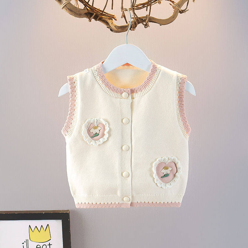女童针织开衫马甲女新款春秋装洋气儿童卡通背心宝宝百搭上衣童装,童装/婴儿装/亲子装,马甲,淘宝优惠券,粉丝福利购,淘宝优惠卷