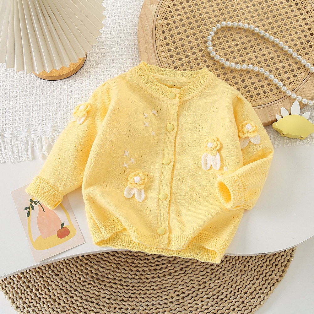 女小童春秋款毛衣套装2025新款宝宝洋气针织开衫小女孩网纱tutu裙