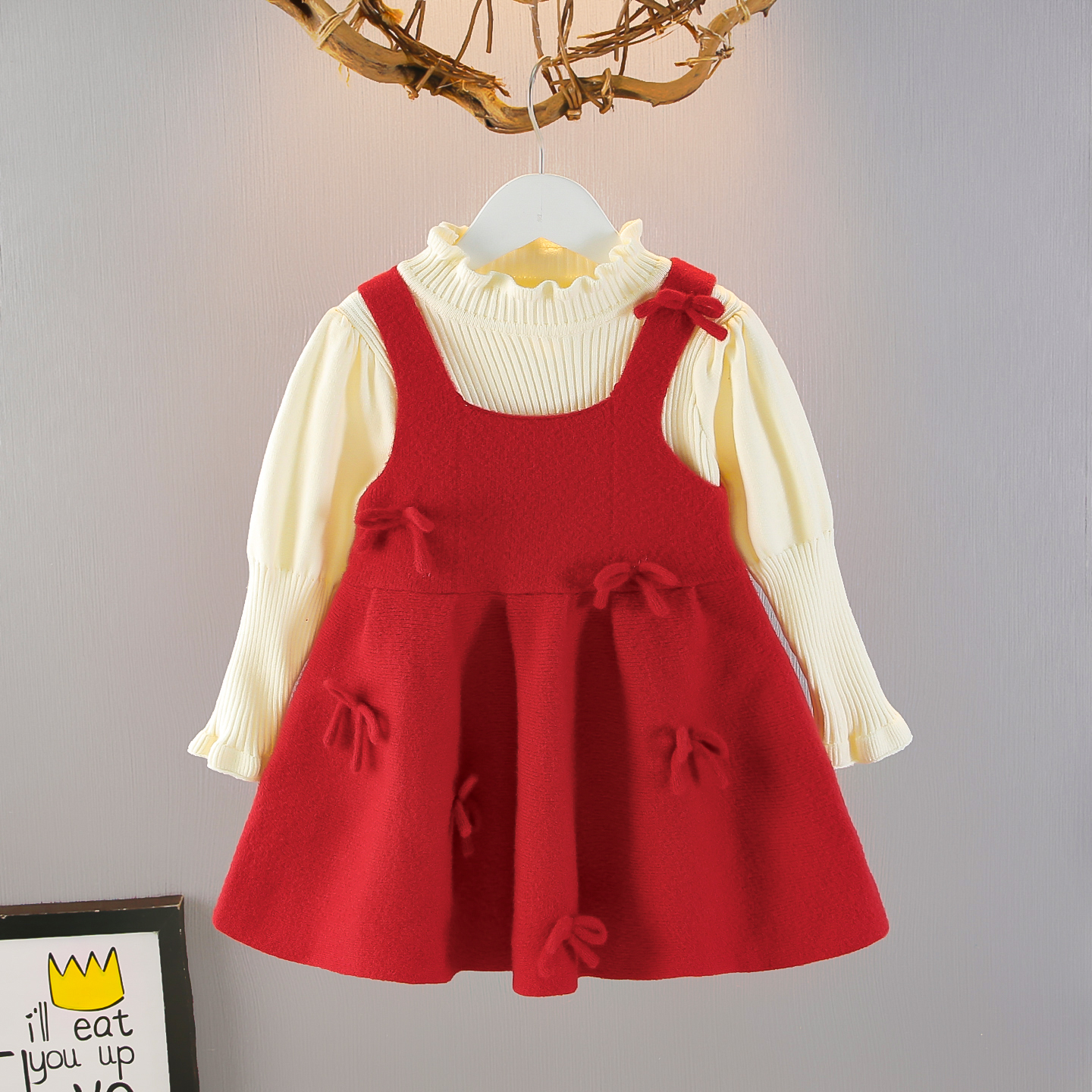 女宝宝针织连衣裙套装公主裙