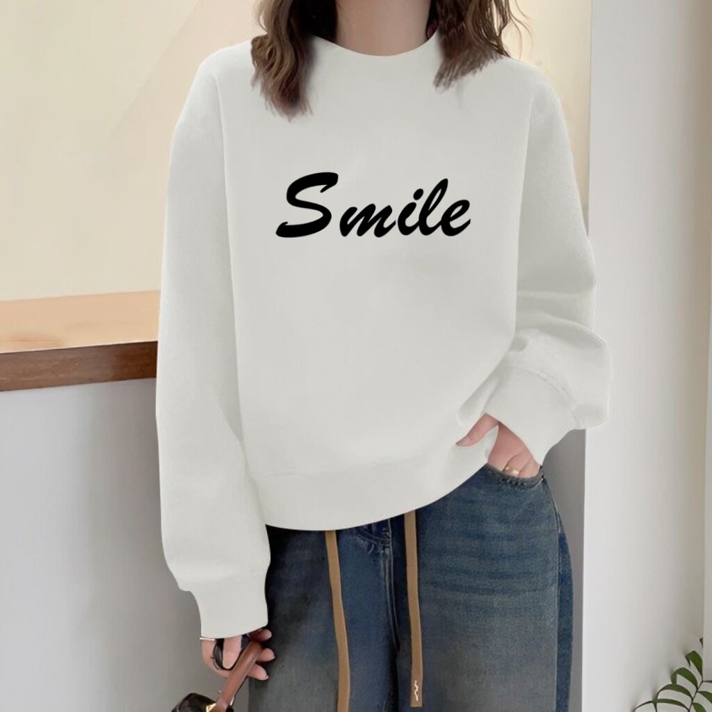 春秋新款高腰短款卫衣女韩版宽松学生秋无帽圆领长袖外套纯棉上衣