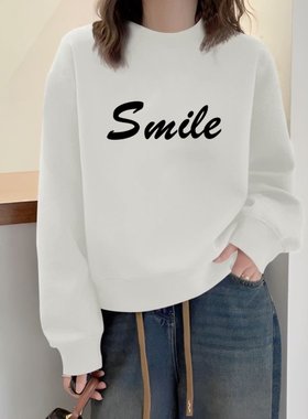春秋新款高腰短款卫衣女韩版宽松学生秋无帽圆领长袖外套纯棉上衣